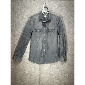 J. Crew Perfect Fit Classic Chambray Shirt Women’s XXS  91506 Roll Tab Sleeves